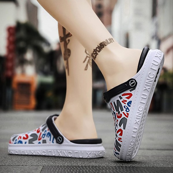 Herre- og damesko til havearbejde, sommersandaler, lette, skridsikre sko til gåture, unisex voksensko til pool, strand, have, køkken og brusebad Navy 9.5inch 10 Women/8.5 Men