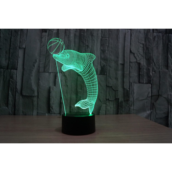 3D Delfin Fjärrkontroll 16 Färger Nattlampor Illusion Akryl LED Bord Sänglampa Barn Sovrum Skrivbords Dekoration Födelsedagspresenter Leksak för Barn