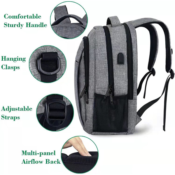 Camo Ryggsäck, Camouflage Outdoor Resväska Laptop Ryggsäck för Reseaccessoarer, Lätt Hållbar Skolväska med Laddningsport Fashion Daypack fo