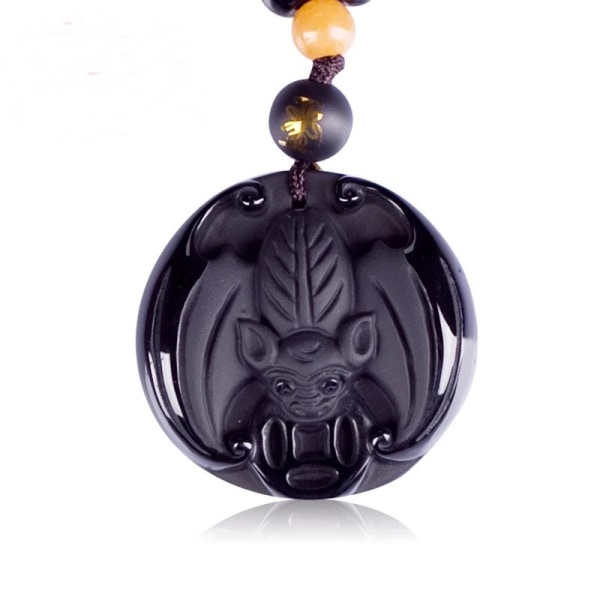 Musta Obsidian Lucky Kaulakoru Luonnonkivi parantava kristalliriipussuoja Amuletti Gemstons riipuskorut