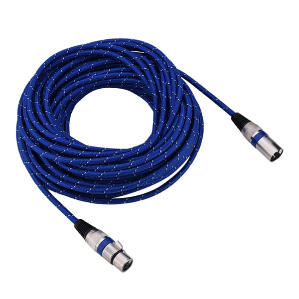 XLR hann til hunn plugg balansert 3-pinners mikrofon MIC lydkabel 15 meter