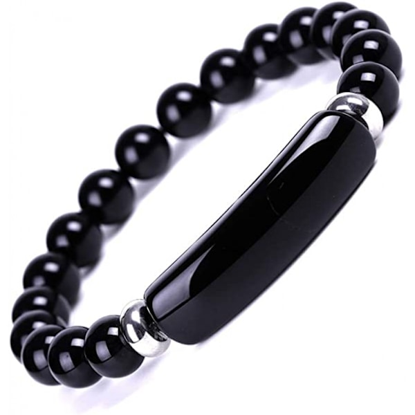 Stenarmbånd, krystalperle vedhæng elastisk armbånd, smaragd elastisk armbånd, tigerøje gul topas obsidian perle krystal energi vedhæng armbånd