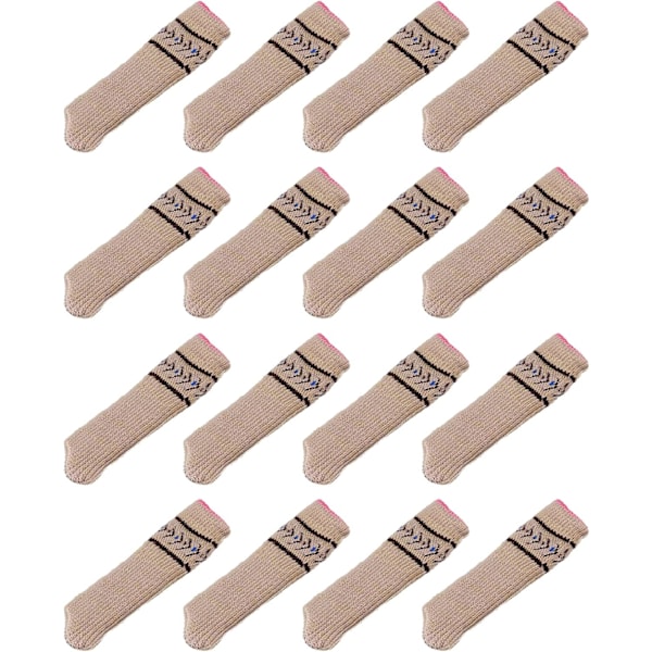 16 st Stolsbensstrumpor Golvskydd, Stickade Möbelstrumpor, Bordsbensskydd för Hårda Golv (Beige) Beige