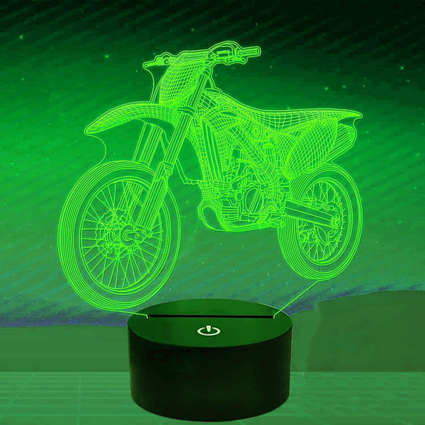 3D Motorsykkel Bil Nattlys LED Lampe Illusions 16 Farge Skiftende Fjernkontroll Bord Skrivebord Dekor Lamper Bursdagsgave Akryl Base USB Kabel Leke