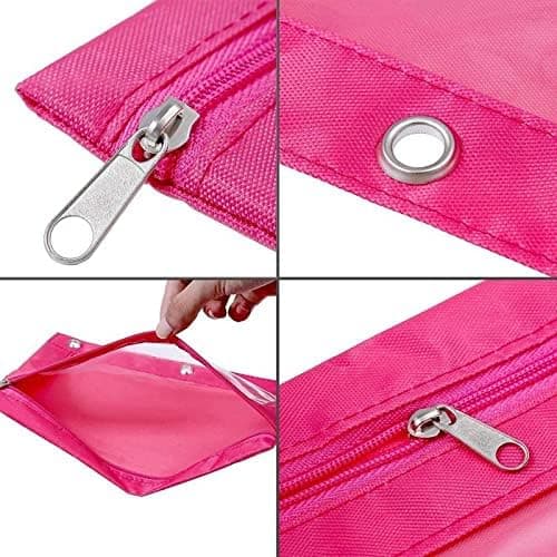 Blyantpose 3 Ring, Lynlås Blyantposer Etui Binder Kosmetikpung Sort 2 Pak 2Hotink