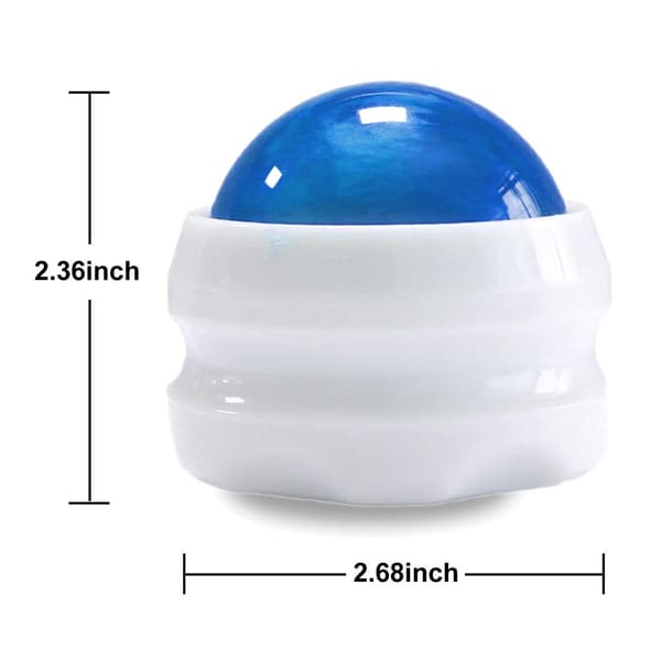 2-pack Muskelmassage Roller Ball, Handhållet Terapiverktyg för Öm Kropp & Ledvärk. Blue-White and Purple-White