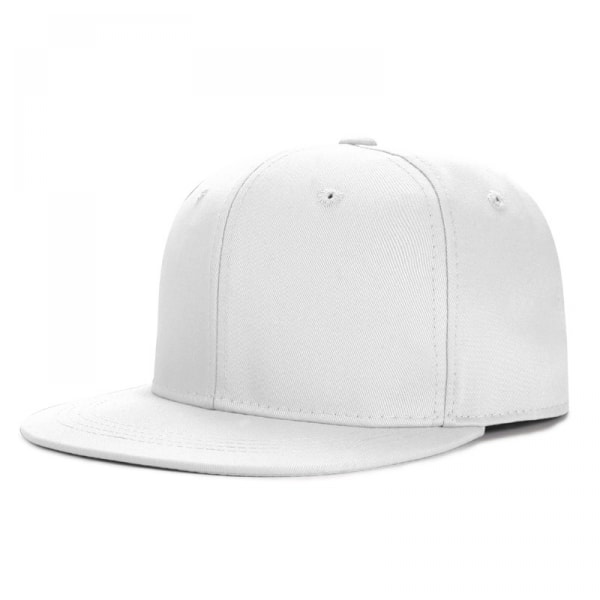 AVEKI Classic Snapback Hat Hip Hop Flat Bill Visor Cap - Unisex säädettävät pesäpallohatut aikuisille, valkoinen