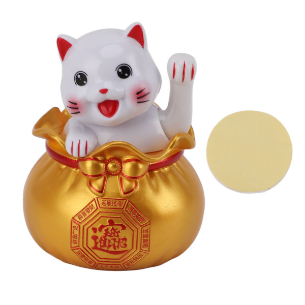 Solcelledrevet Lucky Cat Lucky Wealth Welcoming Cat Bilindretning Desktop Kasseapparat Åbningsdekoration Øje Gold Big