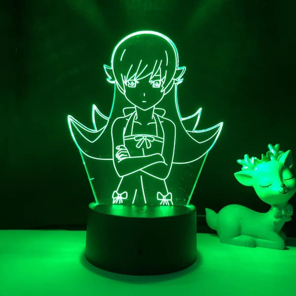 Anime Bakemonogatari LED nattlampe for soverom dekor lys bursdagsgave Bakemonogatari rom skrivebord 3D lampe