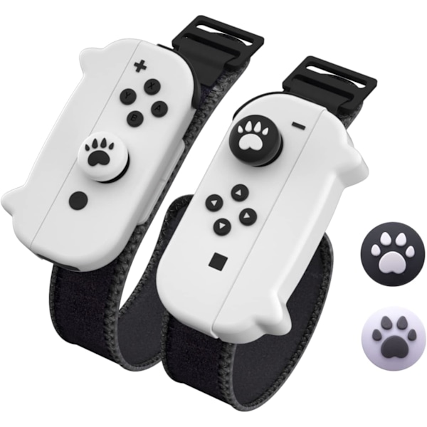 Dansband för Nintendo Switch handledsbandsskydd för Joycon Armband spel armband elastiskt band dansband (vit)
