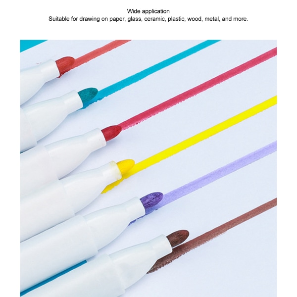 60 farger akrylmaling markører hurtigtørkende vanntett akrylpenner for papir glass keramikk plast tre metall