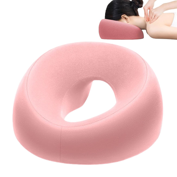 Massagepude med memoryskum-støtte, åndbart ansigts-nedad design til terapi, spa, søvn, flere farver Pink