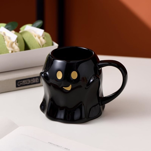 Nyhetsspennende Spøkelseskopp 3D Søt Keramikk Kaffekopp Perfekt for Bursdag Hvit Elefant Gaver til Kaffe Melk Te Elsker Black