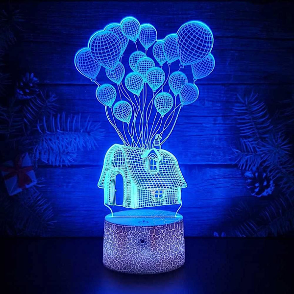 Ballonghus 3D Illusion Nattlampa Leksaker, 16 Färger Byter Smart Touch & Fjärrkontroll, Heminredning LED Sängbord Bordslampa