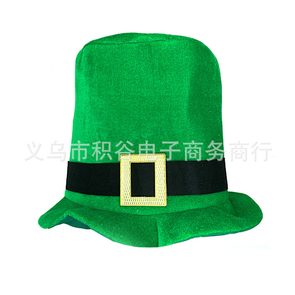 Dekorationer för St. Patrick's Day Irländsk hatt Grön Shamrock Hög hatt St. Patrick's Day Karneval Hög hatt Shamrock hatt Dekoration