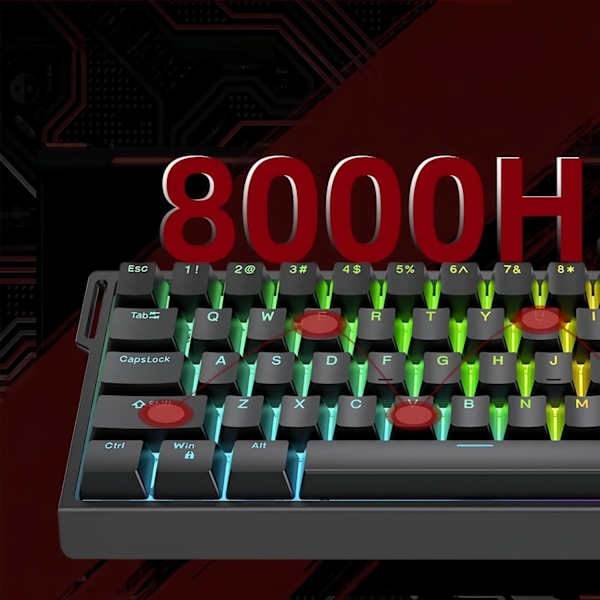 HE65 Rapid Trigger Spelkeyboard, 65% Magnetiskt Hall-effektsbrytare, Hot Swap, Anpassad RGB, Supersnabb Justerbar Aktivering, Trådbunden