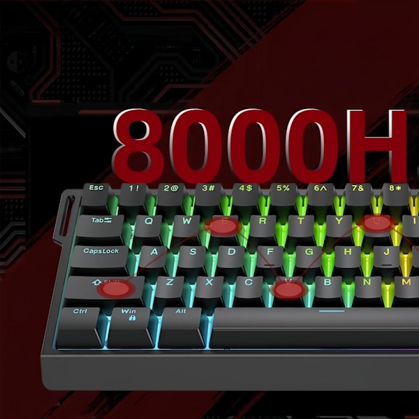 HE65 Rapid Trigger Spilkeyboard, 65% Magnetisk Switch Hall Effekt Keyboard Hot Swap Custom RGB Hyper-Hurtig Justerbar Aktivering Kabelforbundet