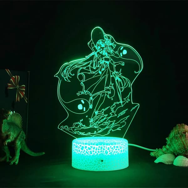 Genshin Impact Figur LED Nattlampa för Hem LED Panelbelysning Dekoration Sovrum Present till Vän
