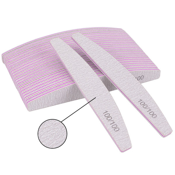 10 Pack Professional Nail File Set Double-Sided 100/100 Grit Emery Board Manicure Tools For Nail Grooming and Styling