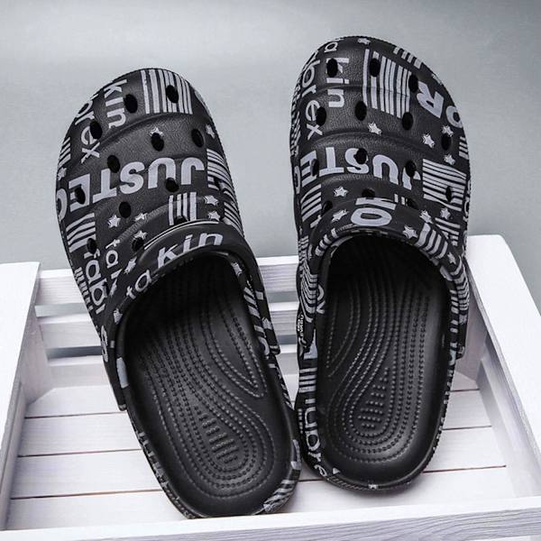 Herre- og damesko til havearbejde, sommersandaler, lette, skridsikre vandresko, unisex voksensko til pool, strand, have, køkken, bruser Black 9.25inch 10 Women/8.5 Men