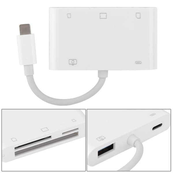 Høykvalitets 5-i-1 multifunksjonell kortleser for flashminnekort for iOS