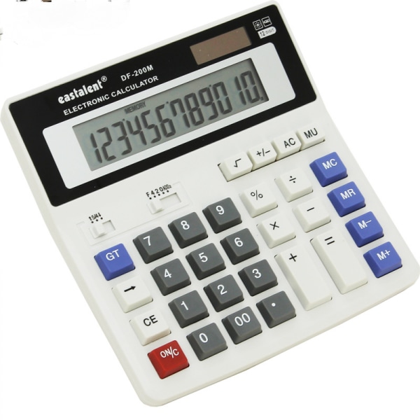Stor knappkalkylator Kontorskalkylator, 12-siffrig stor LCD-skärm, Funktion Elektronisk kalkylator