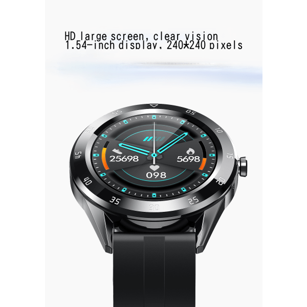 Smartwatch med blodtryksmonitor, aktivitetsmålere med hjertefrekvens/søvn/blodiltmonitor 1,54” Fuld touch smartwatch fitness tracker Pe