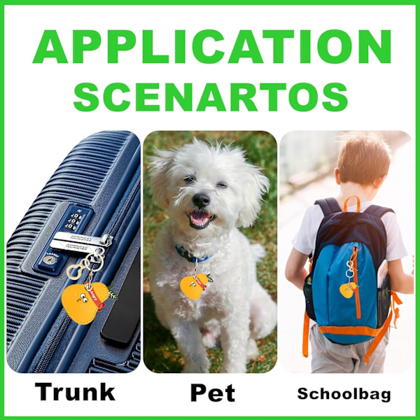 Læder nøgleringholder etui kompatibel med Apple AirTag, sødt beskyttende Air Tag cover med nøglering, anti-scratch finder GPS tracker etui til Angry Pear