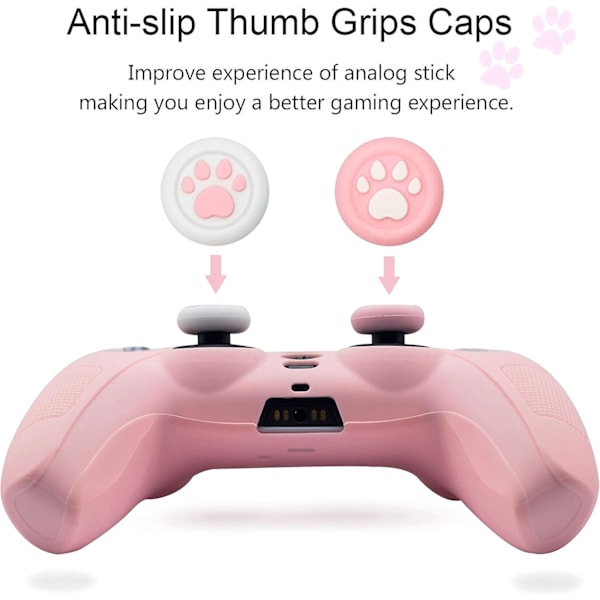 Skin för PS5-kontroll Grip Cover Anti-Slip Silikon Skydd Gummi Case Söt Kawaii Tillbehör Set Gamepad Joystick Skal med 2 Tumgreppskåpor