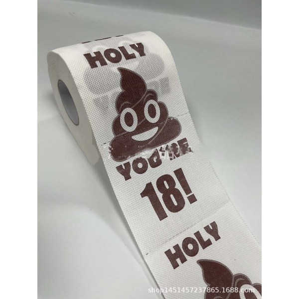 Hauska syntymäpäivä WC-paperi WC-paperi syntymäpäiväkoriste lahjaesine (18-vuotissyntymäpäivä)
