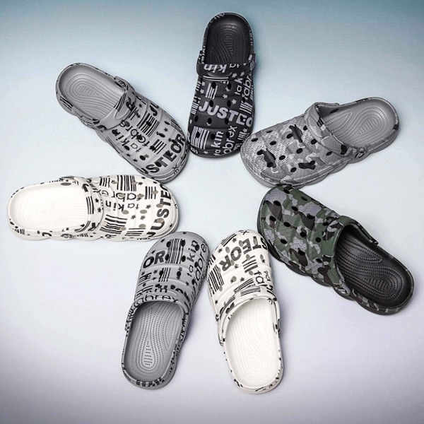 Trädgårdsskor för män och kvinnor, sommarsandaler, lätta, halkfria promenadskor, unisex, vuxna, träskor för pool, strand, trädgård, dusch Black 10.75inch 8.5 Women/7.5 Men