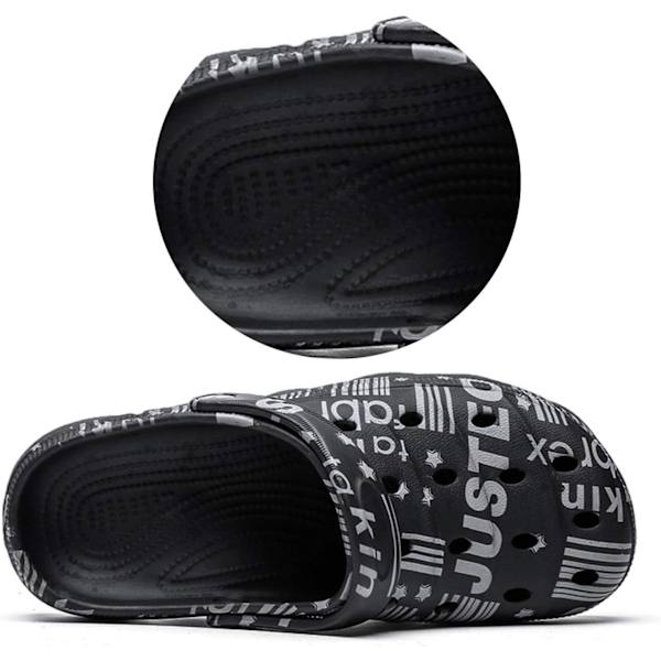 Herre- og damesko til havearbejde, sommersandaler, lette, skridsikre vandresko, unisex voksensko til pool, strand, have, køkken, bruser Black 9.25inch 10 Women/8.5 Men