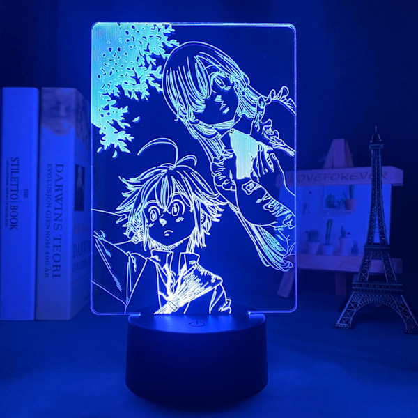 LED Nattlampa Anime De Sju Dödssynderna för Barn Sovrumsdekoration Nattlampa Barnfödelsedagspresent Rum Dekoration 3D Lampa Manga