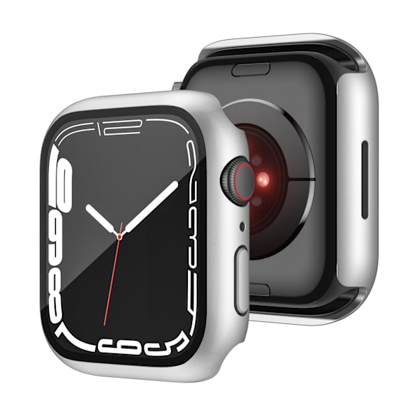 2 st vattentäta fodral kompatibla med Apple Watch 45mm Series 8 med härdat glasskyddsskydd Hård PC-stötfångarfodral
