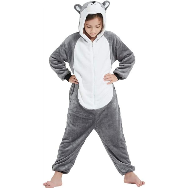 Barn Djurdräkt för Halloween Flickor/Pojkar Fleece Onesie Nyhet En Delad Pyjamas Sovkostym Fest Cosplay（M）