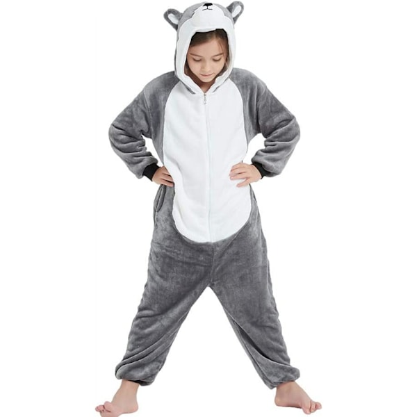 Lasten eläinasu Halloweeniin tytöille/pojille Fleece Onesie Uutuus Yksivärinen Pyjama Yöasu Juhla Cosplay（M）