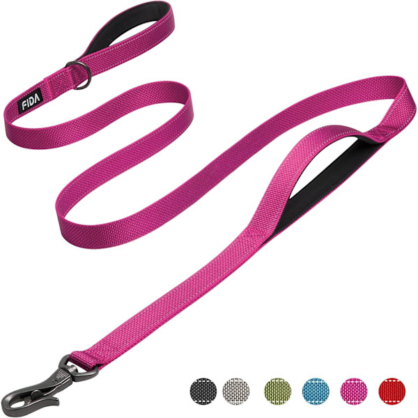 6 FT Heavy Duty Hundekobbel med 2 komfortable polstrede håndtak, trafikkhåndtak og avansert enkel snappkrok, reflekterende gåledning for store, mellomstore og S Rose6FT 6 Feet (Pack of 1)