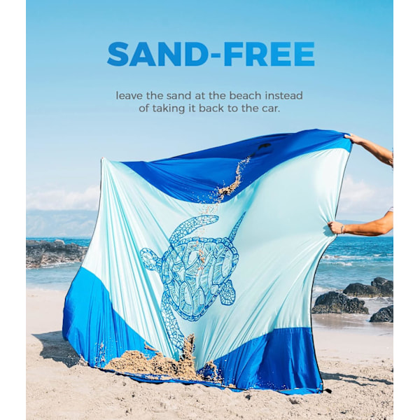 Strandtæppe Vandtæt Sandtæt, 200*210CM Ekstra Stort, Blødt og Robust, Sandfrit, Let og Bærbart, Perfekt til Rejser