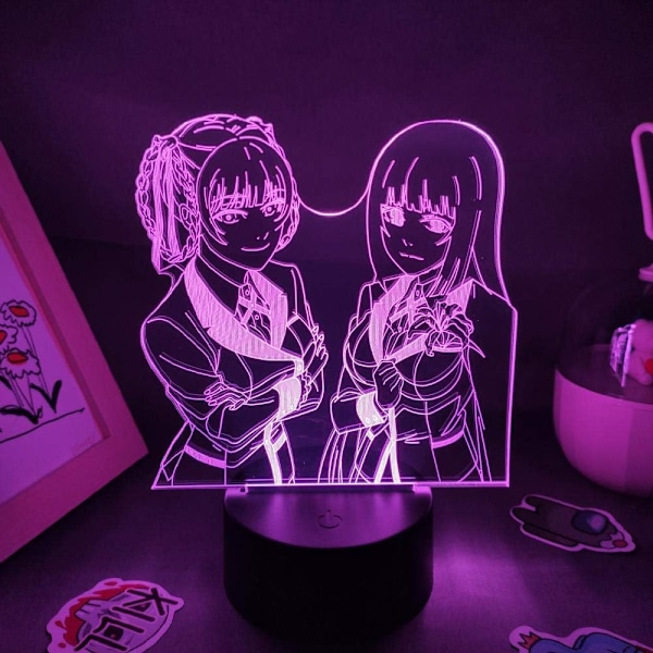 Anime Kakegurui Figur Meari Saotome Jabami Yumeko 3D LED RGB Natlys Cool Gave til Venner Lava Lampe Soveværelse Bord Dekoration, 16 Farver, med Fjernbetjening