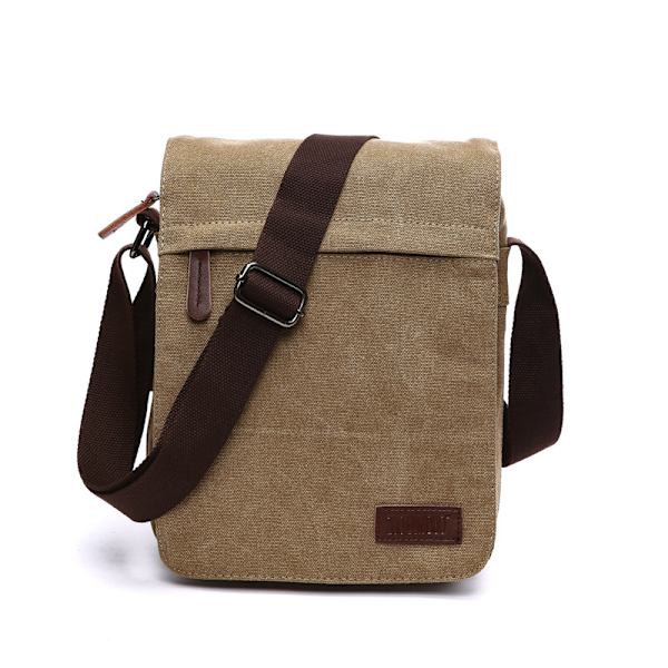 Herrväska, canvas axelväska, touch screen surfplatta väska och axelväska för arbete och skola, crossbody väska.(SVART)