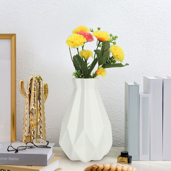 Blomvas Geometrisk Minimalistisk Stil Keramik Look Plast Vas för Vardagsrumsbord