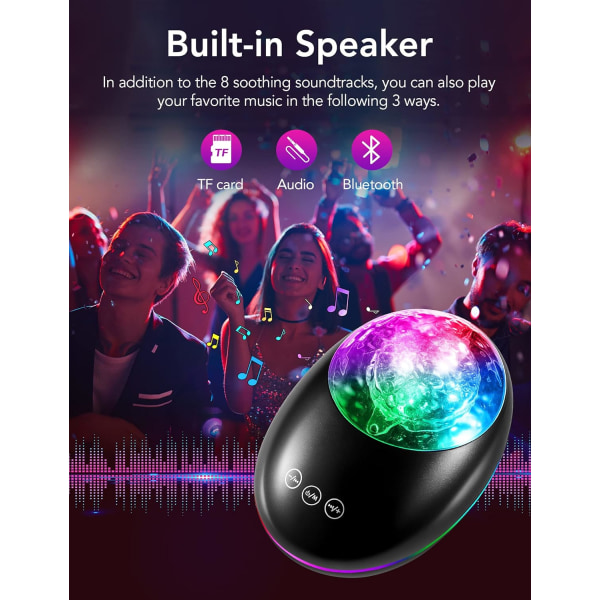 Mubarek Northern Lights Aurora Projector, 3 i 1 nattlampa med vitt brus, timer, Bluetooth-högtalare, Galaxy Light Skylight Space Light för tak