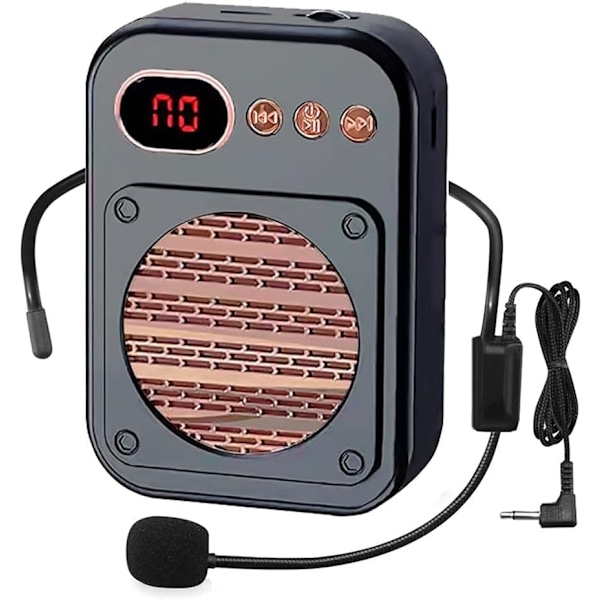 Bærbar stemmeforsterker, Bluetooth-oppladbar personlig stemmeforsterker, PA-systemhøyttaler strømforsterkere høyttaler for lærere (S25 kablet beige)