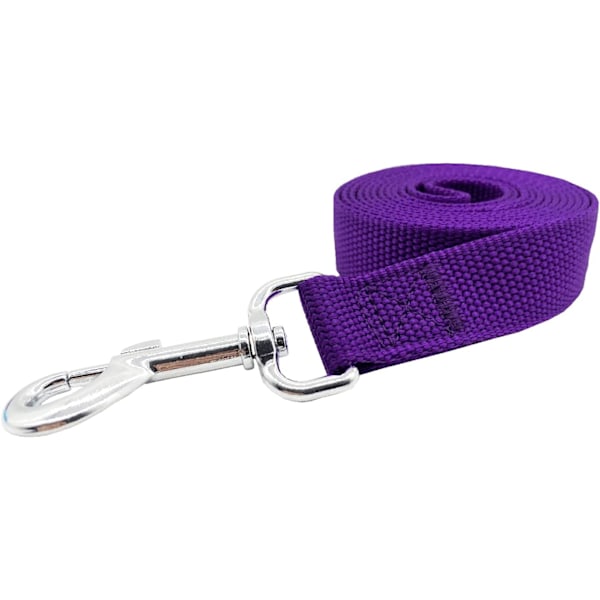 Nylon hundetreningsbånd, trekktau, 4 fot / 5 fot / 6 fot lang, 5/8 tommer 3/4 tommer 1 tommer bred, for små og mellomstore hunder (1'' x 8 fot, lilla) Purple8FT 1'' x 8 FT