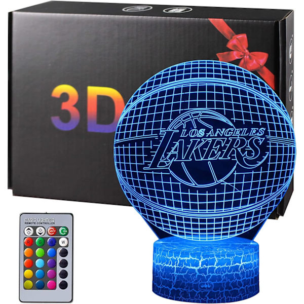 3D Optisk Illusions Nattlys 7 Farger Smart Skiftende Lys Bordlampe Gaver til Fans, Basketballelskere, Bursdagsgave