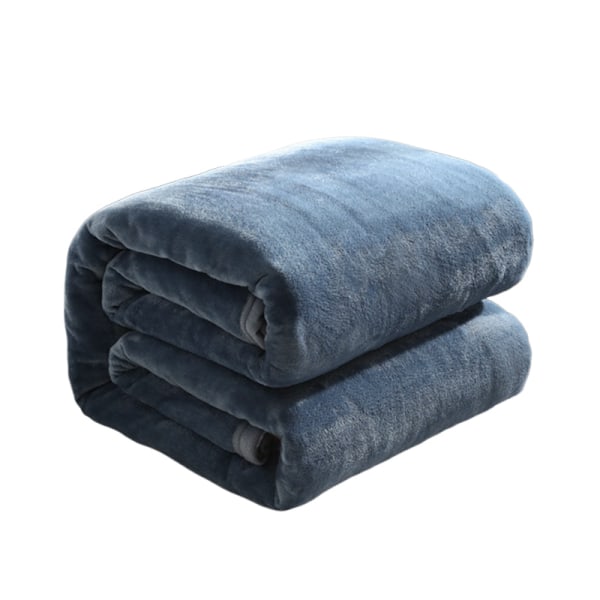 Blød fleece tæppe super blødt hyggeligt sengetæppe dusty blue 200*230 cm