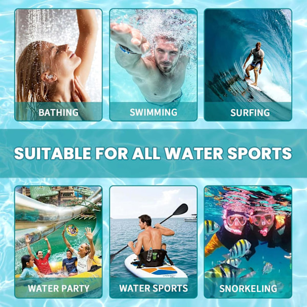 Simöronproppar Vattentäta, Återanvändbara Simöronproppar i Silikon, Simöronproppar Vuxna Perfekta för Surfing, Dykning, Pool, Dusch och