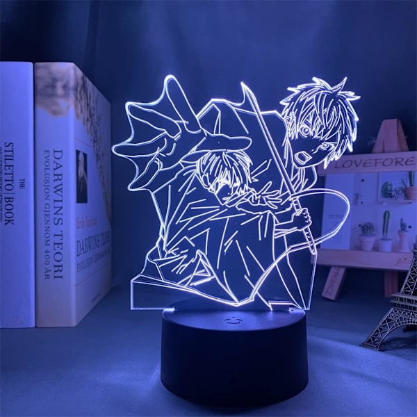 3D LED-illusionlampa Anime Noragami Figur Nattledslampa USB/Batteridriven Touch/Fjärrkontroll 16 Färgkonvertering Akryl Bord Färger Med Fjärrkontroll