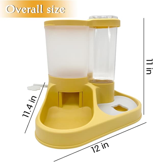Gravity Kattefoder Sæt, Automatisk Kæledyrsfoderautomat og Vanddispenser 2 i 1 Gravity Kæledyrsfoder Sæt Auto Kæledyrsfoder Replenishes Self Feeding Statio Yellow Cat Feeder Set