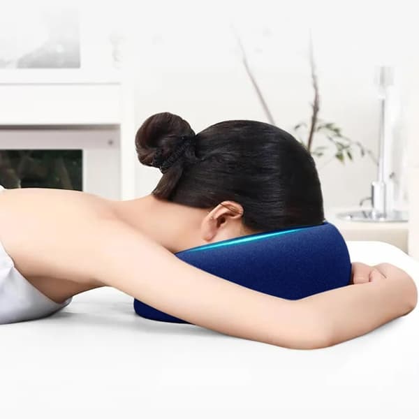 Massagepude med memoryskum-støtte, åndbart ansigts-nedad design til terapi, spa, søvn, flere farver Navy Blue